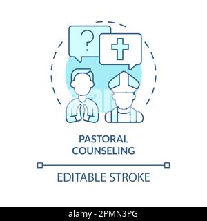 Icône de concept de conseil pastoral turquoise Illustration de Vecteur