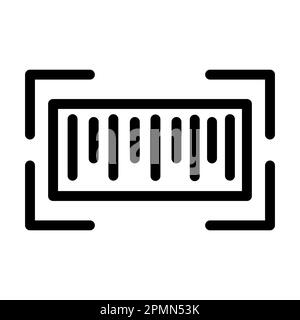 Icône de code à barres Vector Thick Line pour usage personnel et commercial. Banque D'Images