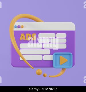 Concept de Seo Optimization pour le site Web et le site mobile. Modèle de page d'arrivée. 3D illustrations vectorielles. Banque D'Images