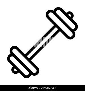 Icône barbell Vector Thick Line pour usage personnel et commercial. Banque D'Images