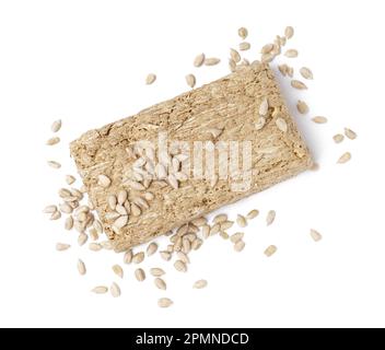 Halva douce avec graines de tournesol sur fond blanc Banque D'Images