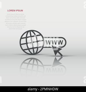 Vecteur aller à l'icône Web en style plat. Pictogramme d'illustration globe World. WWW url business concept. Illustration de Vecteur