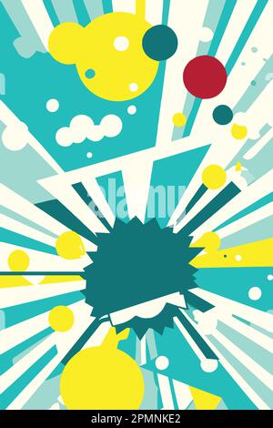 Pop art vintage résumé illustration, bande dessinée rétro coloré superhéros couverture avec cool drôle dynamique Illustration de Vecteur
