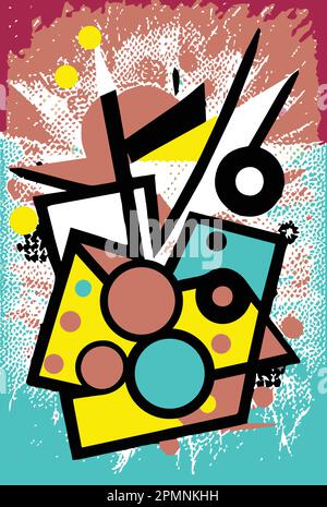 Pop art vintage résumé illustration, bande dessinée rétro coloré superhéros couverture avec cool drôle dynamique Illustration de Vecteur