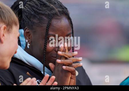 Nicole Anyomi, DFB Damen 25 dans le match amical des femmes DFB ALLEMAGNE - BRÉSIL 1-2 préparation pour les Championnats du monde WM 2023 en Australie, Nouvelle-Zélande, saison 2022/2023, le 11 avril 2023 à Nuremberg, Nuremberg, Allemagne. © Peter Schatz / Alamy Live News Banque D'Images