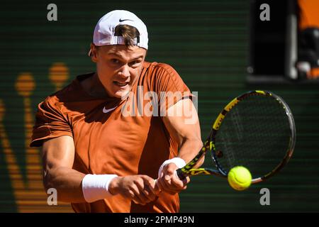Roquebrune Cap Martin, France. 14th avril 2023. Holger RUNE du Danemark pendant le Rolex Monte-Carlo, ATP Masters 1000 tennis sur 14 avril 2023 au Monte-Carlo Country Club à Roquebrune Cap Martin, France - photo Matthieu Mirville/DPPI crédit: DPPI Media/Alamy Live News Banque D'Images