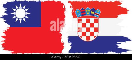 Croatie et Taïwan grunge flags connexion, vecteur Illustration de Vecteur