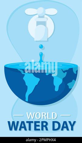 Fond d'affiche de la journée mondiale de l'eau Vector Illustration de Vecteur