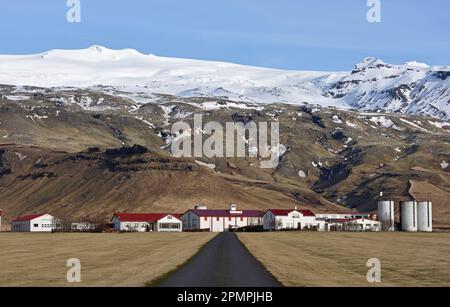 Vue sur le volcan Eyjafjallajokull en Islande à partir de mars 2023 Banque D'Images