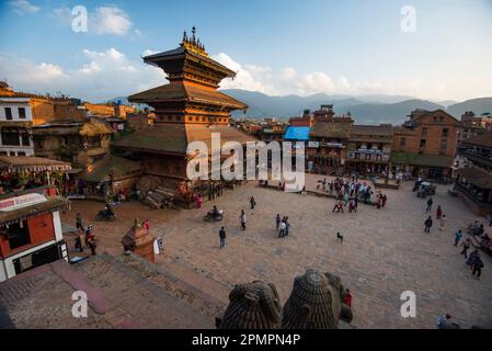 Durbar Square dans la ville médiévale de Bhaktapur ; Bhaktapur, Népal Banque D'Images