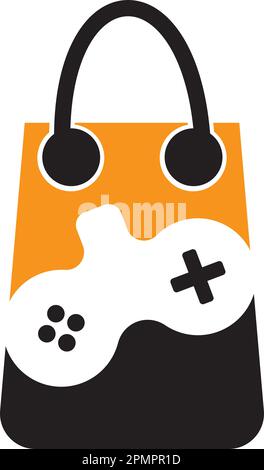 modèle de conception vectoriel de logo de jeu de sac d'achats Illustration de Vecteur