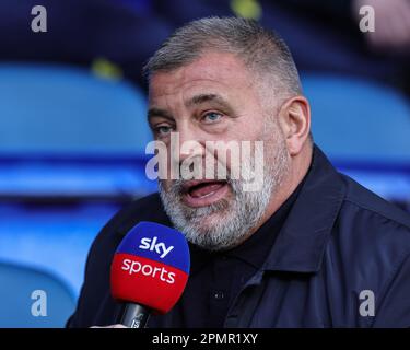 Warrington, Royaume-Uni. 14th avril 2023. L'entraîneur-chef de la ligue de rugby d'Angleterre de Shaun wane est interviewé par la Sky Sports Rugby League lors du match de la Super League Round 9 de Betfred Warrington Wolves vs Wigan Warriors au Halliwell Jones Stadium, Warrington, Royaume-Uni, 14th avril 2023 (photo de Mark Cosgrove/News Images) à Warrington, Royaume-Uni, le 4/14/2023. (Photo de Mark Cosgrove/News Images/Sipa USA) crédit: SIPA USA/Alay Live News Banque D'Images