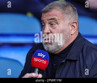 Warrington, Royaume-Uni. 14th avril 2023. L'entraîneur-chef de la ligue de rugby d'Angleterre de Shaun wane est interviewé par la Sky Sports Rugby League lors du match de la Super League Round 9 de Betfred Warrington Wolves vs Wigan Warriors au Halliwell Jones Stadium, Warrington, Royaume-Uni, 14th avril 2023 (photo de Mark Cosgrove/News Images) à Warrington, Royaume-Uni, le 4/14/2023. (Photo de Mark Cosgrove/News Images/Sipa USA) crédit: SIPA USA/Alay Live News Banque D'Images