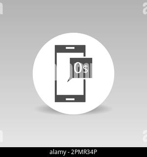 Icône de vecteur de retrait financier aucun paiement. Illustration ronde Illustration de Vecteur