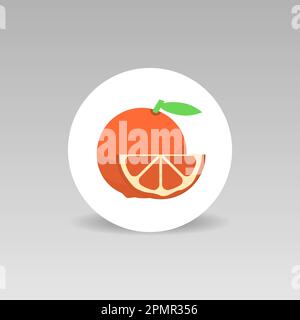 Motif plat à motif vectoriel rond de pamplemousse et isolé Illustration de Vecteur
