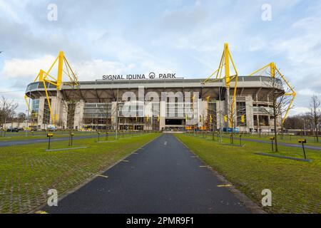 Dortmund, Allemagne - 05 janvier 2023 : stade de football de Borussia Dortmund. Sport Banque D'Images