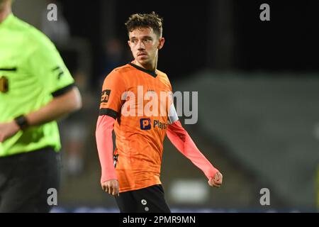 Lommel, Belgique. 14th avril 2023. Gaetan Hendrickx de Deinze photographié lors d'un match de football entre KMSK Deinze et Lommel SK, vendredi 14 avril 2023 à Deinze, le 7 jour de la relégation les éliminatoires de la 2022-2023 'Challenger Pro League' 1B deuxième division du championnat belge. BELGA PHOTO JILL DELSAUX crédit: Belga News Agency/Alay Live News Banque D'Images