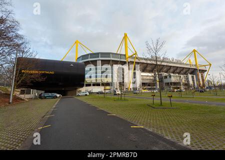 Dortmund, Allemagne - 05 janvier 2023 : stade de football de Borussia Dortmund. Sport Banque D'Images