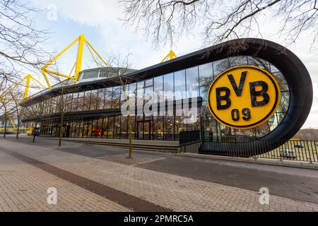 Dortmund, Allemagne - 05 janvier 2023 : stade de football de Borussia Dortmund. Sport Banque D'Images