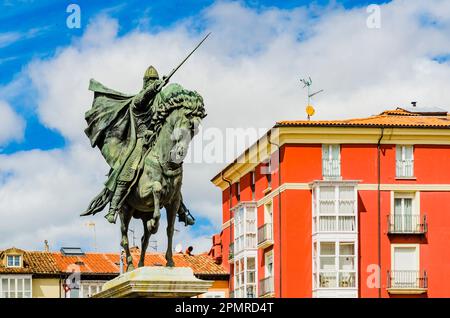 Le Monument de CID Campeador est une statue équestre du sculpteur Juan Cristóbal González Quesada. Burgos, Castilla y León, Espagne, Europe Banque D'Images