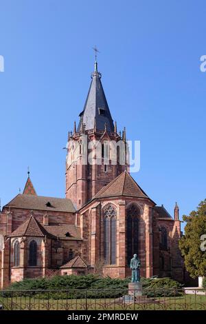 Collégiale Saint Pierre et Paul, Abbaye Saints Pierre et Paul, Wissembourg, Parc naturel des Vosges du Nord, Vosges, Alsace, France Banque D'Images