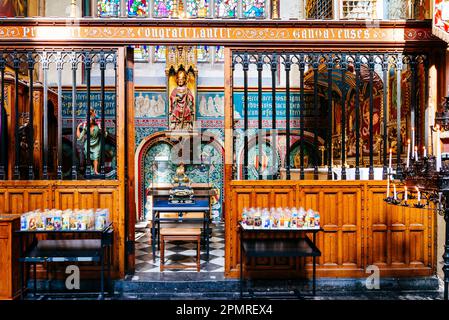 Chapelle dans la nef de la cathédrale. Cathédrale Saint-Bavon, intérieur. Gand, Flandre orientale, région flamande, Belgique, Europe Banque D'Images