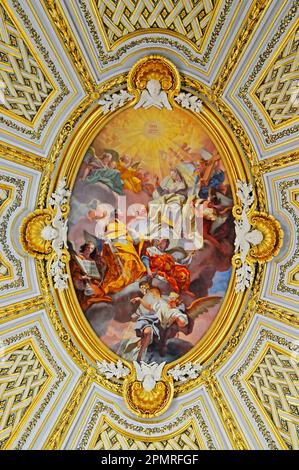 Peinture au plafond, Chiesa della Santissima Trinita degli Spagnoli, Trinita degli Spagnoli, Eglise, Rome, Latium, Italie Banque D'Images