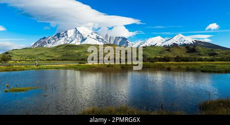 Cuernos del Paine, Parc National Torres del Paine, Patagonie chilienne, Chili Banque D'Images