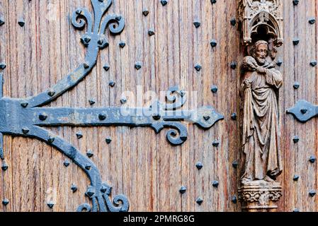 Porte de la cathédrale Saint-Bavo. Gand, Flandre orientale, région flamande, Belgique, Europe Banque D'Images