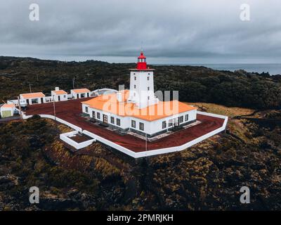 Farol da Ponta da Iha à Pico, dans les Açores Banque D'Images