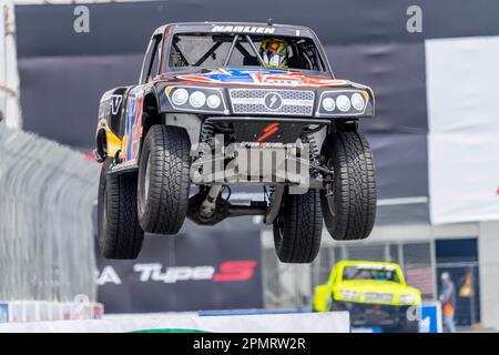 Long Beach, Californie, États-Unis. 14th avril 2023. 14 avr 2023 long Beach, CA: GAVIN HARLIEN (1) de Newport Beach, CA voyage à travers les virages pendant une pratique pour le Grand Prix d'Acura de long Beach dans les rues de long Beach à long Beach CA. (Credit image: © Walter G. Arce Sr./ZUMA Press Wire) USAGE ÉDITORIAL SEULEMENT! Non destiné À un usage commercial ! Crédit : ZUMA Press, Inc./Alay Live News Banque D'Images