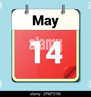 Jour sur le calendrier, format d'image vectoriel, 14 mai. Illustration de Vecteur