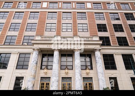 Façade du bâtiment du capitole de l'État de l'Alaska au centre-ville de Juneau Banque D'Images