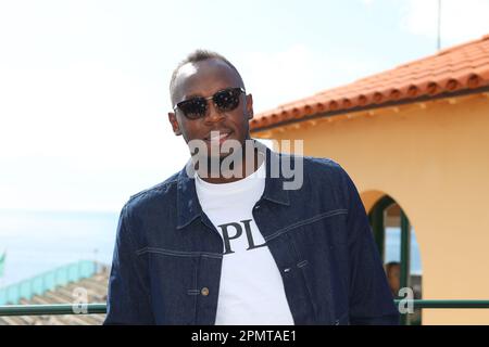 Monaco, Monaco. 13th avril 2023. OPEN MASTER 1000 MONTE CARLO, Usain Bolt pose pour les photographes le 13 avril 2023, image et copyright Thierry CARPICO/ATP images (CARPICO Thierry/ATP/SPP) crédit: SPP Sport Press photo. /Alamy Live News Banque D'Images