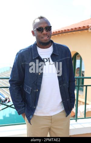 Monaco, Monaco. 13th avril 2023. OPEN MASTER 1000 MONTE CARLO, Usain Bolt pose pour les photographes le 13 avril 2023, image et copyright Thierry CARPICO/ATP images (CARPICO Thierry/ATP/SPP) crédit: SPP Sport Press photo. /Alamy Live News Banque D'Images