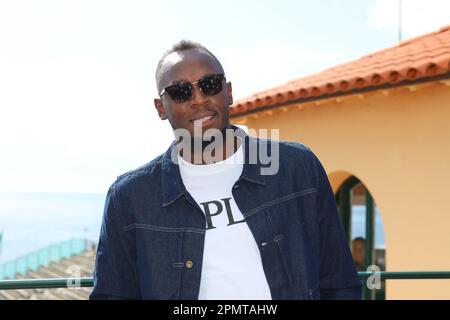 Monaco, Monaco. 13th avril 2023. OPEN MASTER 1000 MONTE CARLO, Usain Bolt pose pour les photographes le 13 avril 2023, image et copyright Thierry CARPICO/ATP images (CARPICO Thierry/ATP/SPP) crédit: SPP Sport Press photo. /Alamy Live News Banque D'Images