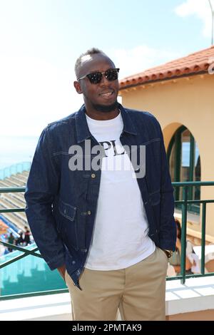 Monaco, Monaco. 13th avril 2023. OPEN MASTER 1000 MONTE CARLO, Usain Bolt pose pour les photographes le 13 avril 2023, image et copyright Thierry CARPICO/ATP images (CARPICO Thierry/ATP/SPP) crédit: SPP Sport Press photo. /Alamy Live News Banque D'Images