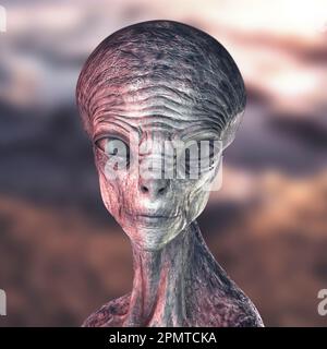 Alien, illustration Banque D'Images