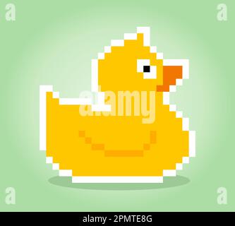 pixels de canard en caoutchouc 8 bits. illustration du vecteur animal Illustration de Vecteur