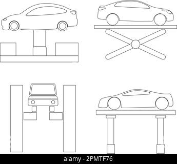 illustration vectorielle de l'icône hydraulique de levage de voiture Illustration de Vecteur