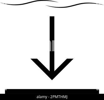 Icône profondeur de l'eau, mesurer la profondeur de l'illustration vectorielle de la profondeur des eaux peu profondes Illustration de Vecteur