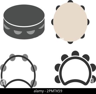 tambourine icône instruments de musique traditionnels vecteur illustration symbole design Illustration de Vecteur