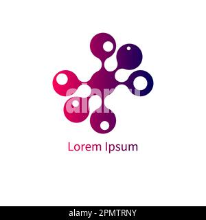 Logo Molecule, science géométrique couleur isolée icône abstraite Illustration de Vecteur