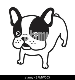 chien vecteur français bulldog icône logo illustration personnage de dessin animé blanc Illustration de Vecteur