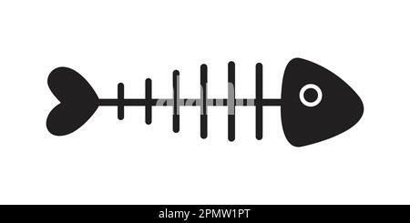 icône d'os de poisson vecteur logo doodle caractère d'illustration Illustration de Vecteur