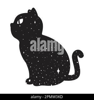 logo vecteur de chat calico kitten caractère espace nuit ciel illustration icône dessin animé doodle Illustration de Vecteur