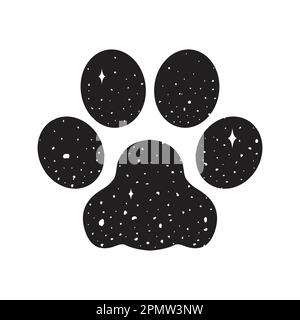 logo chien patte bulldog vecteur icône espace nuit ciel illustration graphique dessin animé fond d'écran Illustration de Vecteur