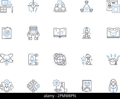 Collection d'icônes de présentation de ceneter Education. Éducation, Centre, formation, tutorat, Académie, Classes, vecteur de compétences et ensemble de concepts d'illustration Illustration de Vecteur