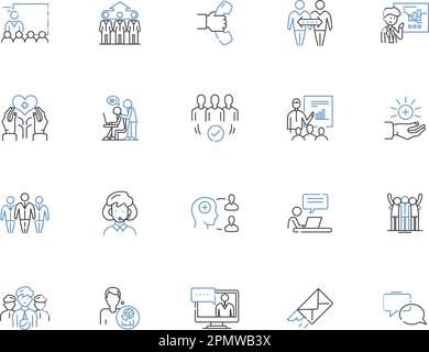 Collection d'icônes de contour d'assistance ai. Artificiel, Intelligence, assistance, Chatbot, automatisation, Algorithme, vecteur machine et concept d'illustration Illustration de Vecteur