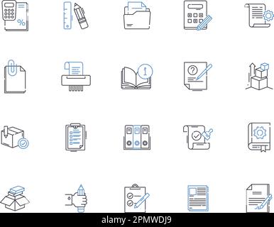 Collection d'icônes de présentation marketing par e-mail. E-mail, Marketing, campagnes, messages, automatisation, Listes, vecteur opt-in et jeu de concepts d'illustration. Dérivations Illustration de Vecteur